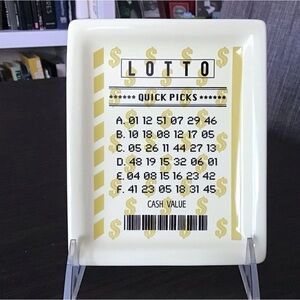 Fishs Eddy Ceramic LOTTO Tray - Fun!